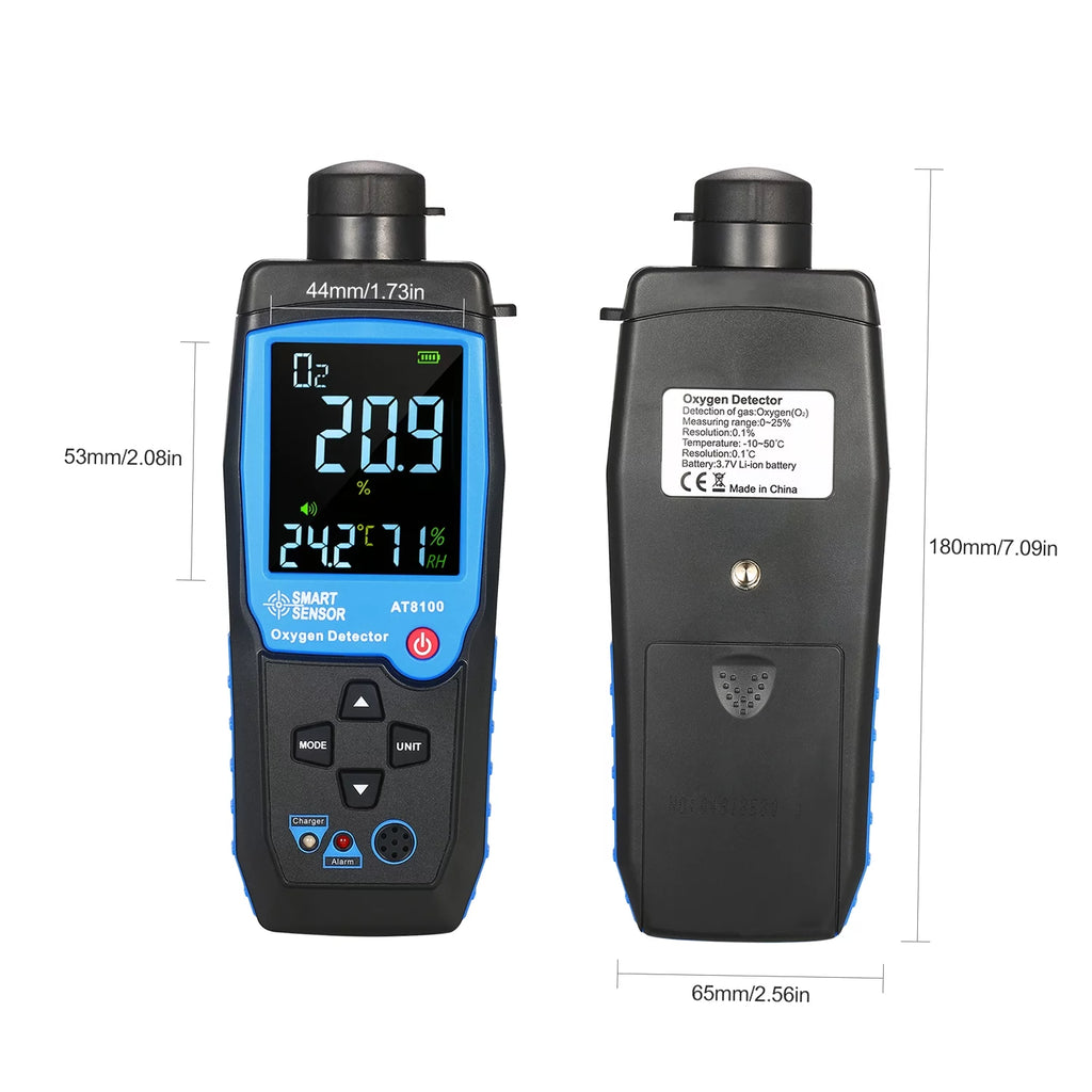 Handheld Digital USB Rechargeable O2 Sensor Tester Monitor LCD Display V897604