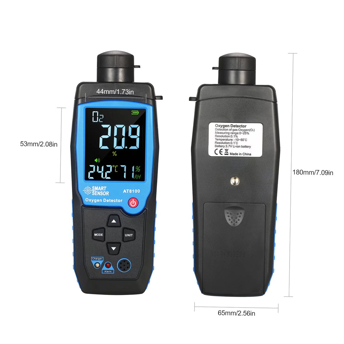 Handheld Digital USB Rechargeable O2 Sensor Tester Monitor LCD Display V897604