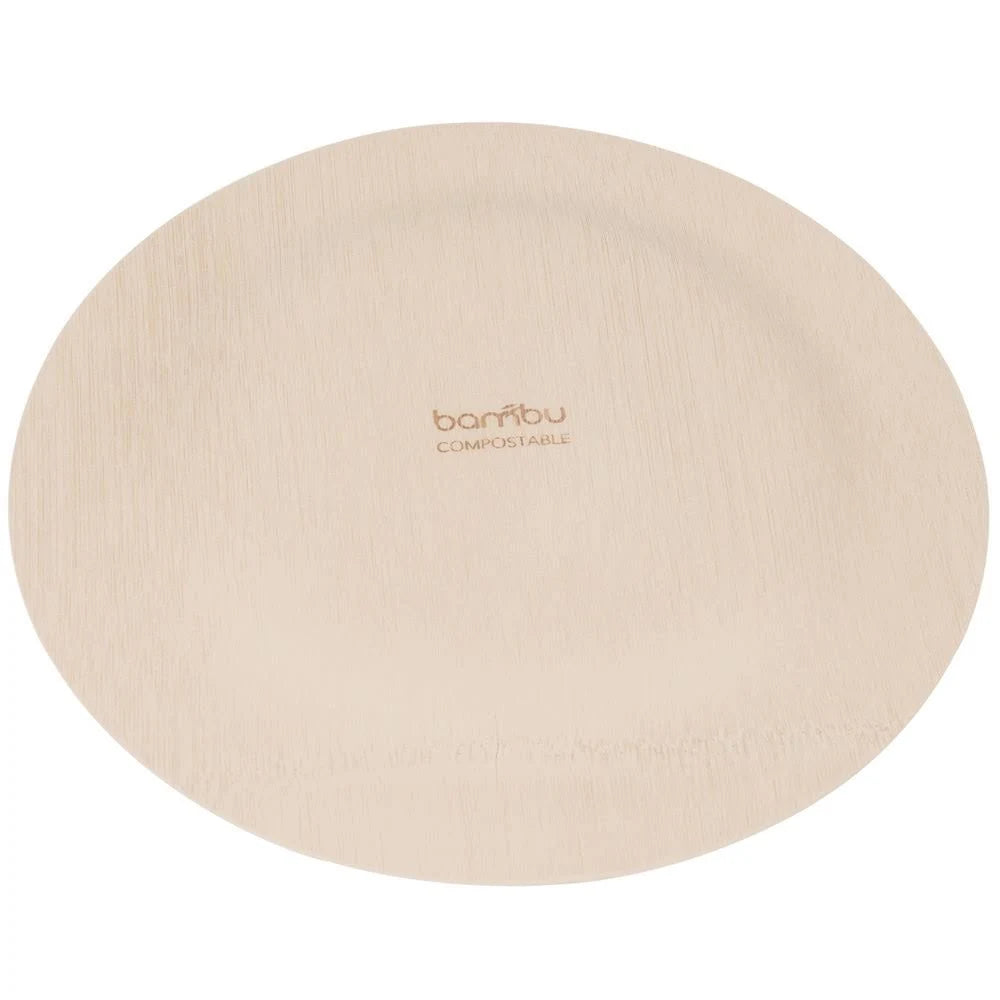 9in Disposable Bamboo Plate - 100/Case G158
