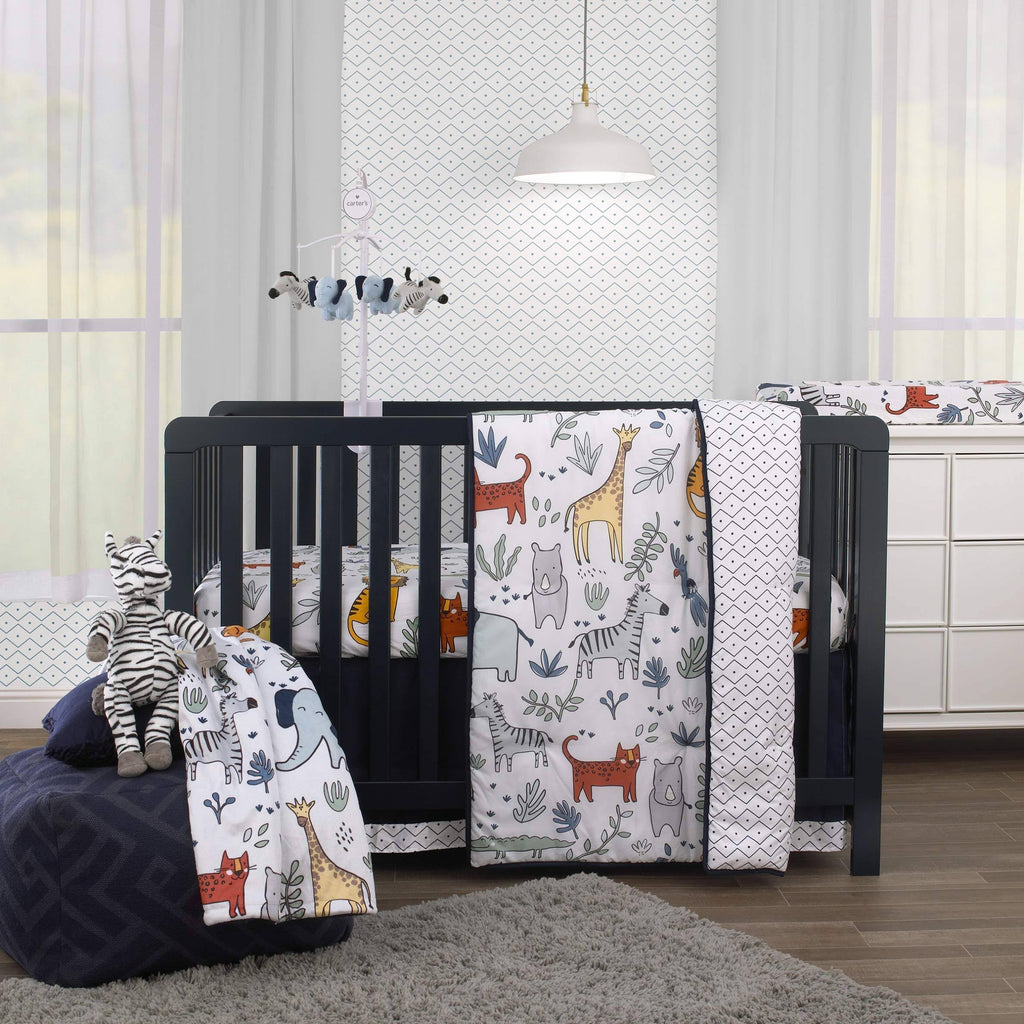Grey 4-Piece Crib Bedding Set D5323