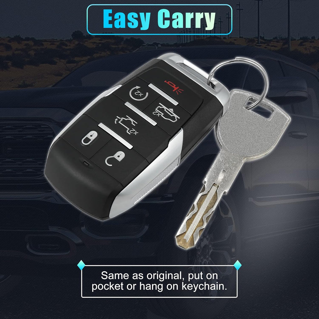 Replacement Keyless Entry Remote Car Key Fob 6 Buttons with Door Key W821