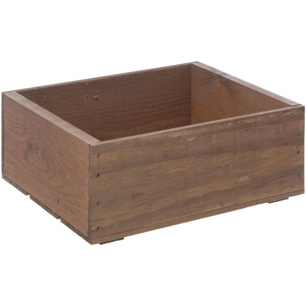 Rectangular Stained Wood Crate V38203