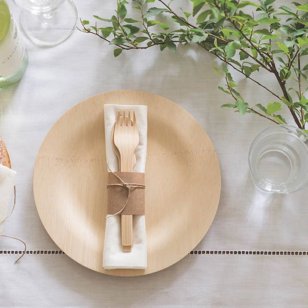 9in Disposable Bamboo Plate - 100/Case G158