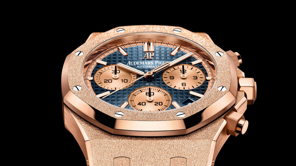 Frosted Gold Chronograph Blue Dial 41mm F3745