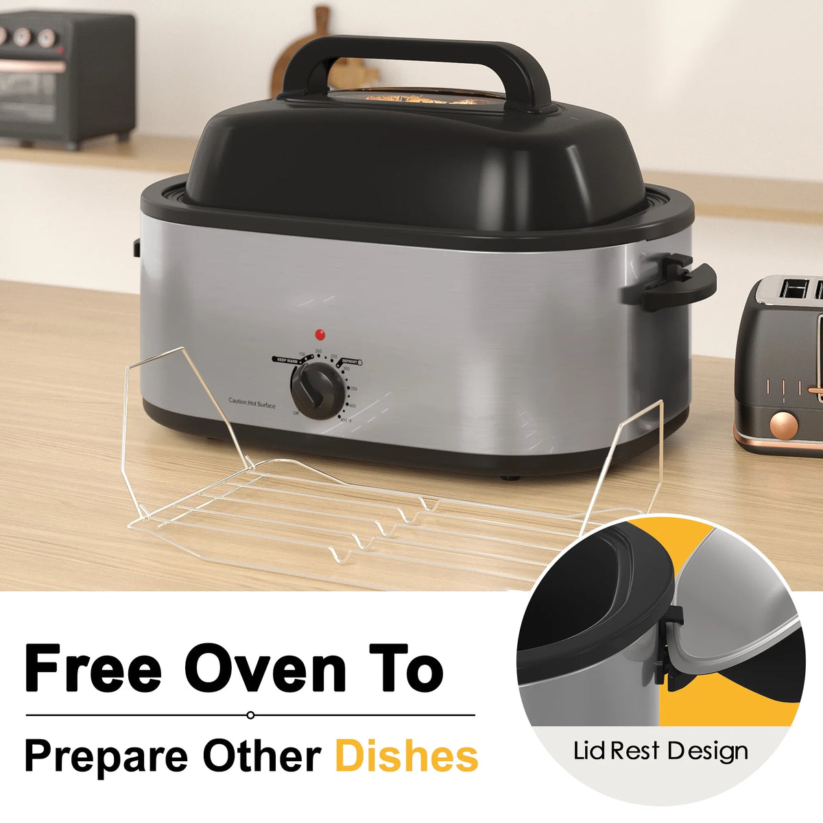 22 Quart Electric Roaster Oven with Self-Basting Lid B774963