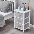 White 3 Drawer Wood Nightstand Dresser X14466