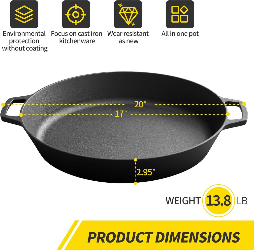 Large 17 Inch Cast Iron Skillet Q840154