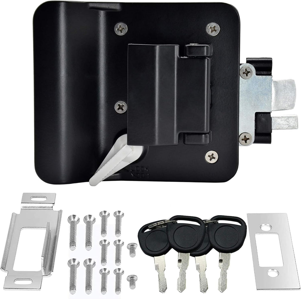 Black Zinc Alloy RV Door Lock with 4 Keys, Pack of 2 L938433