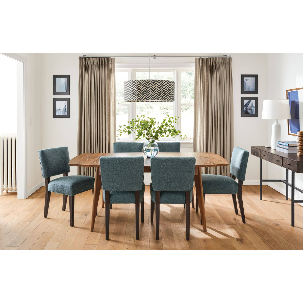 Modern Georgia Side Chair in Conley Graphite with Charcoal Legs Grey Q13091