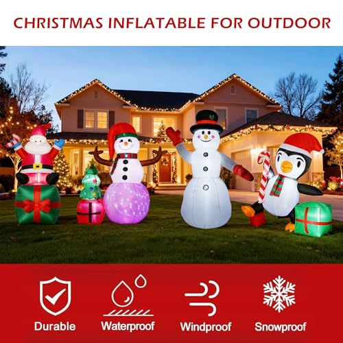 Scary Clown Mask & Inflatable Snowman Decor U446915