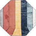 8 Ft Octagon Multi Medium-Pile Rug L5348