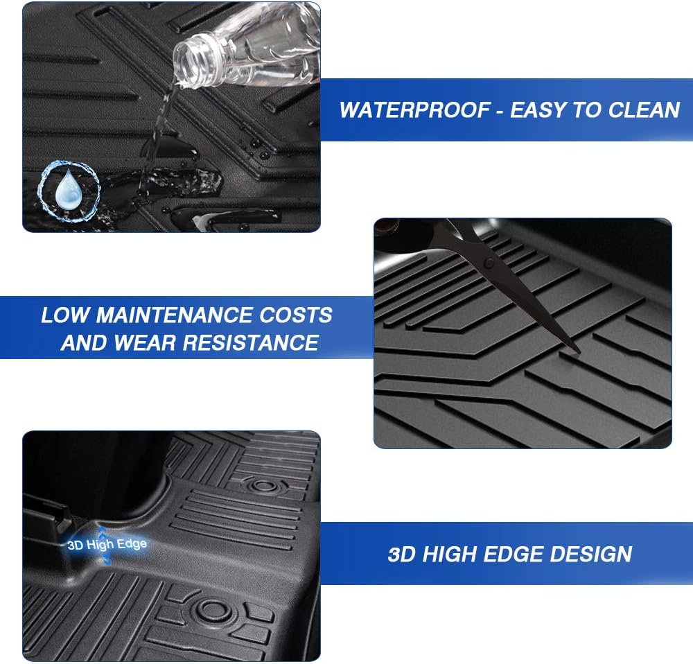 Black 2 Row All Weather Floor Carpet Liner Set H8289