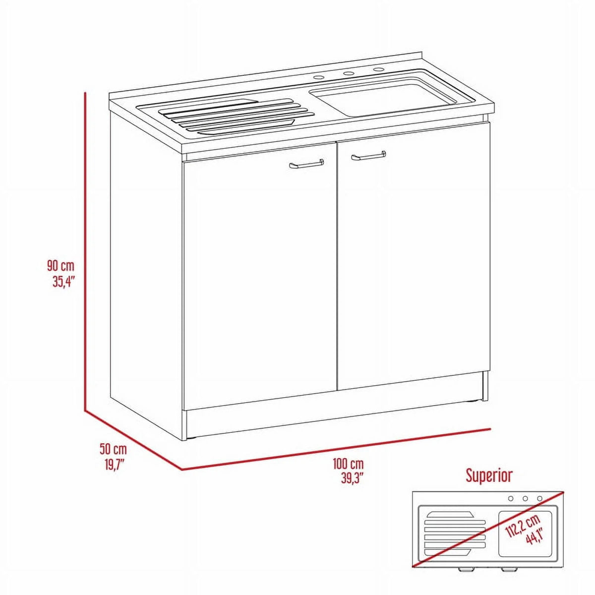 White Modern Engineered Wood Utility Sink with Cabinet G186623