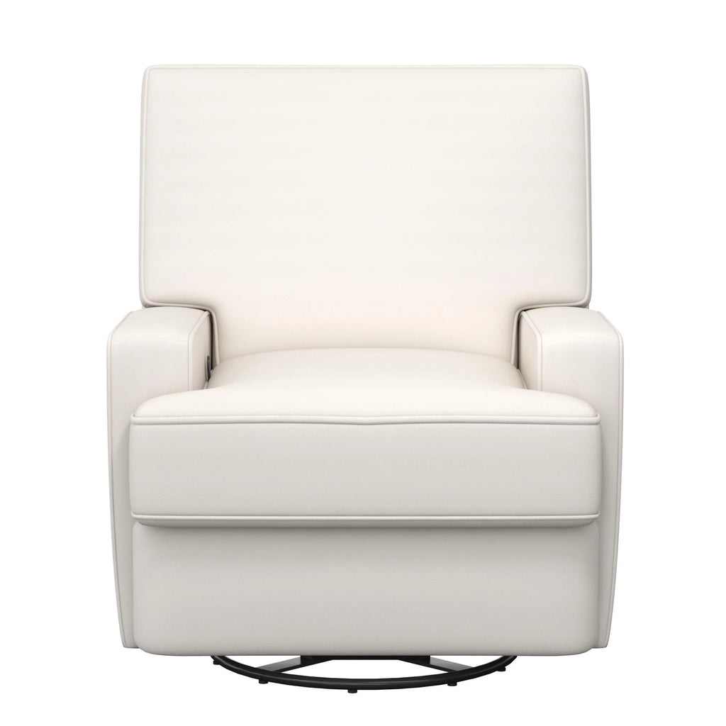 White Linen Swivel Glider Recliner Chair W494
