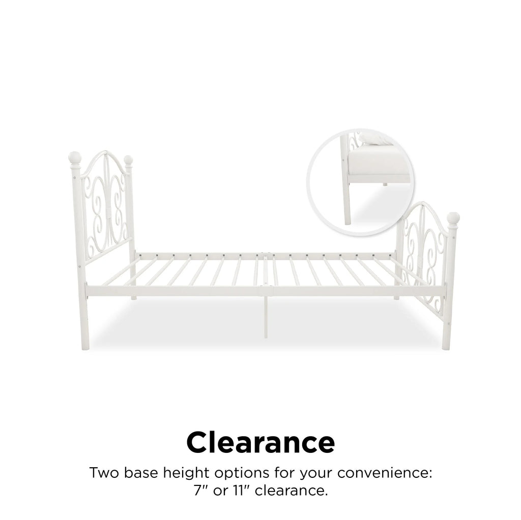 White Twin Metal Bed Q46156