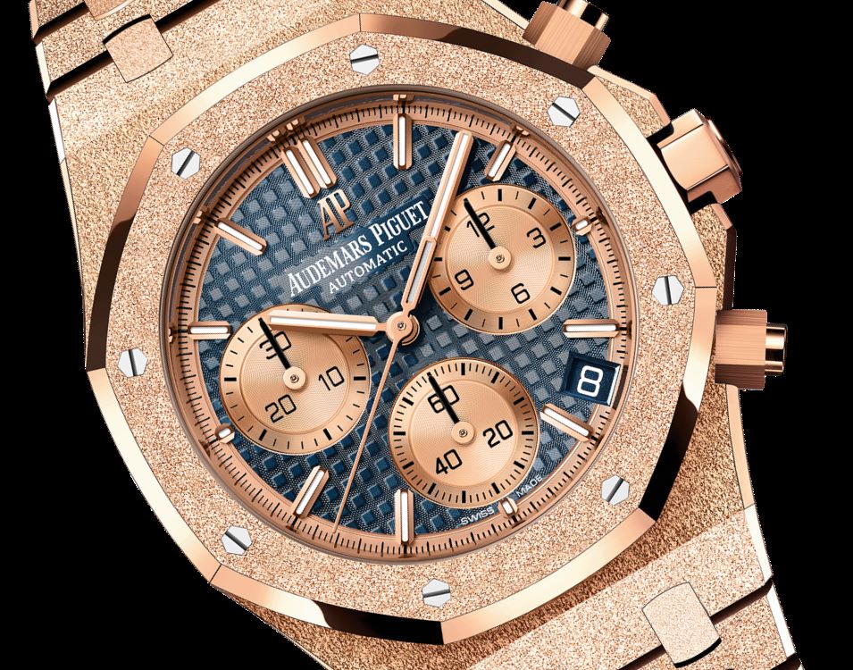 Frosted Gold Chronograph Blue Dial 41mm F3745