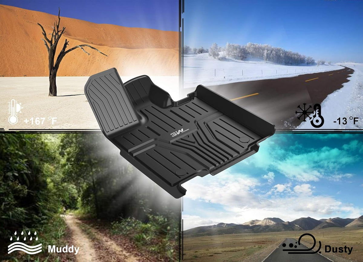 TPE All Weather Custom Fit Floor Liner Full Set Car Mats Black Y42307