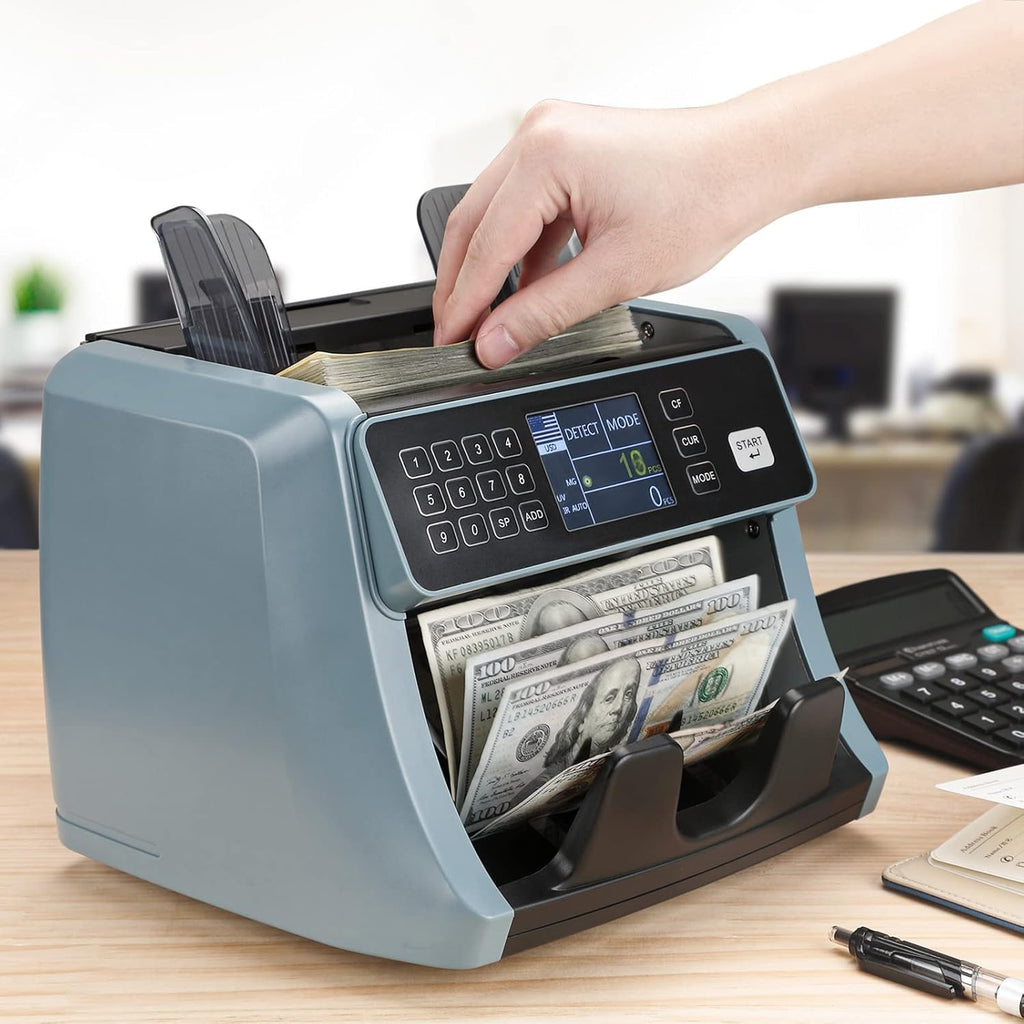 Money Counter Machine with UV/IR/MG/DD Detection, 1200 Bills/Min Speed X37957