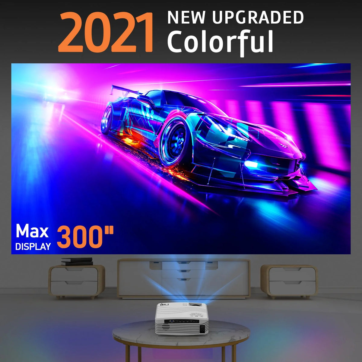 5G WiFi Projector Full HD 4K Native 1080P with 120 Projector Screen J239