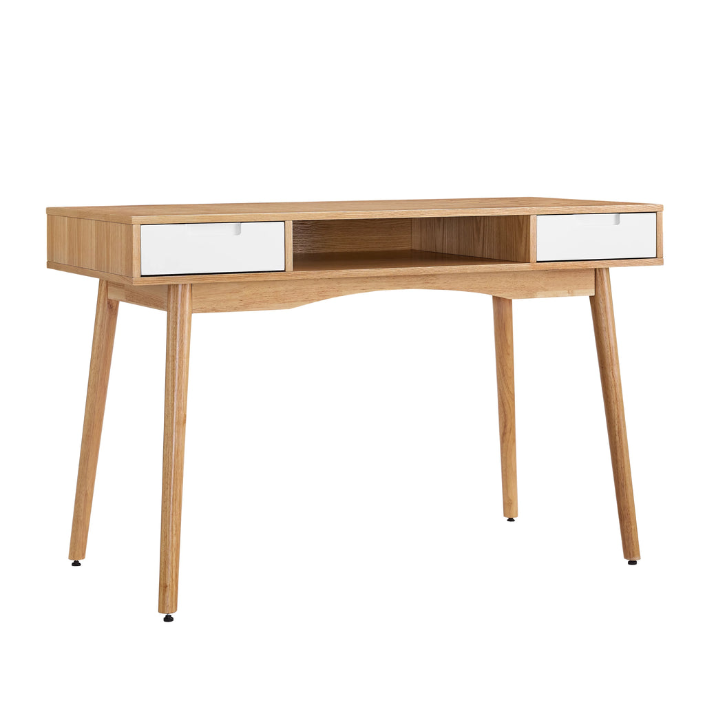 White Wood Two Drawer Writing Desk Q86406