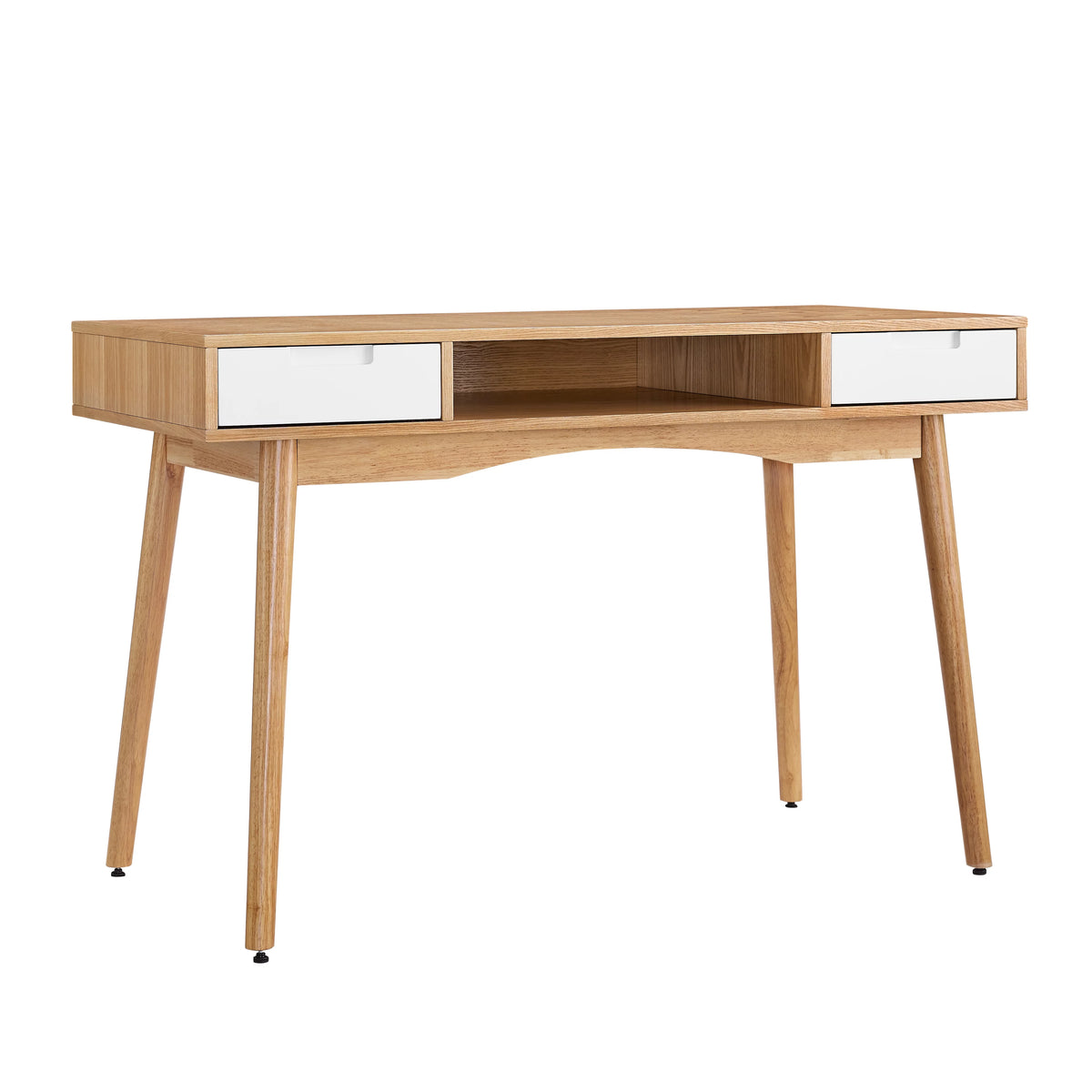 White Wood Two Drawer Writing Desk Q86406