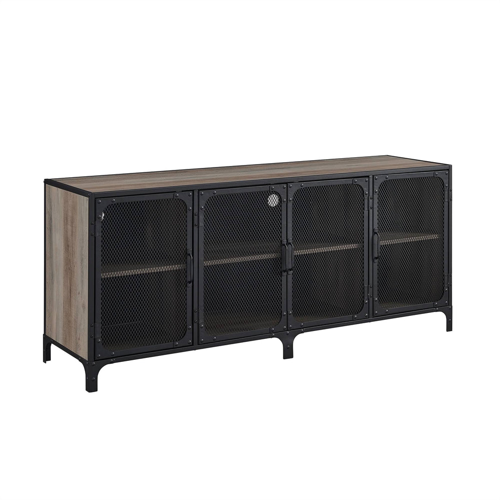 Grey Wash Industrial TV Stand Console B88936