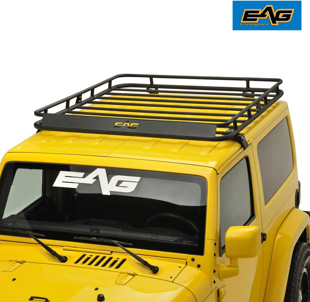 2/4 Door Roof Rack Cargo Basket with Wind Deflector 2 PCS I94833