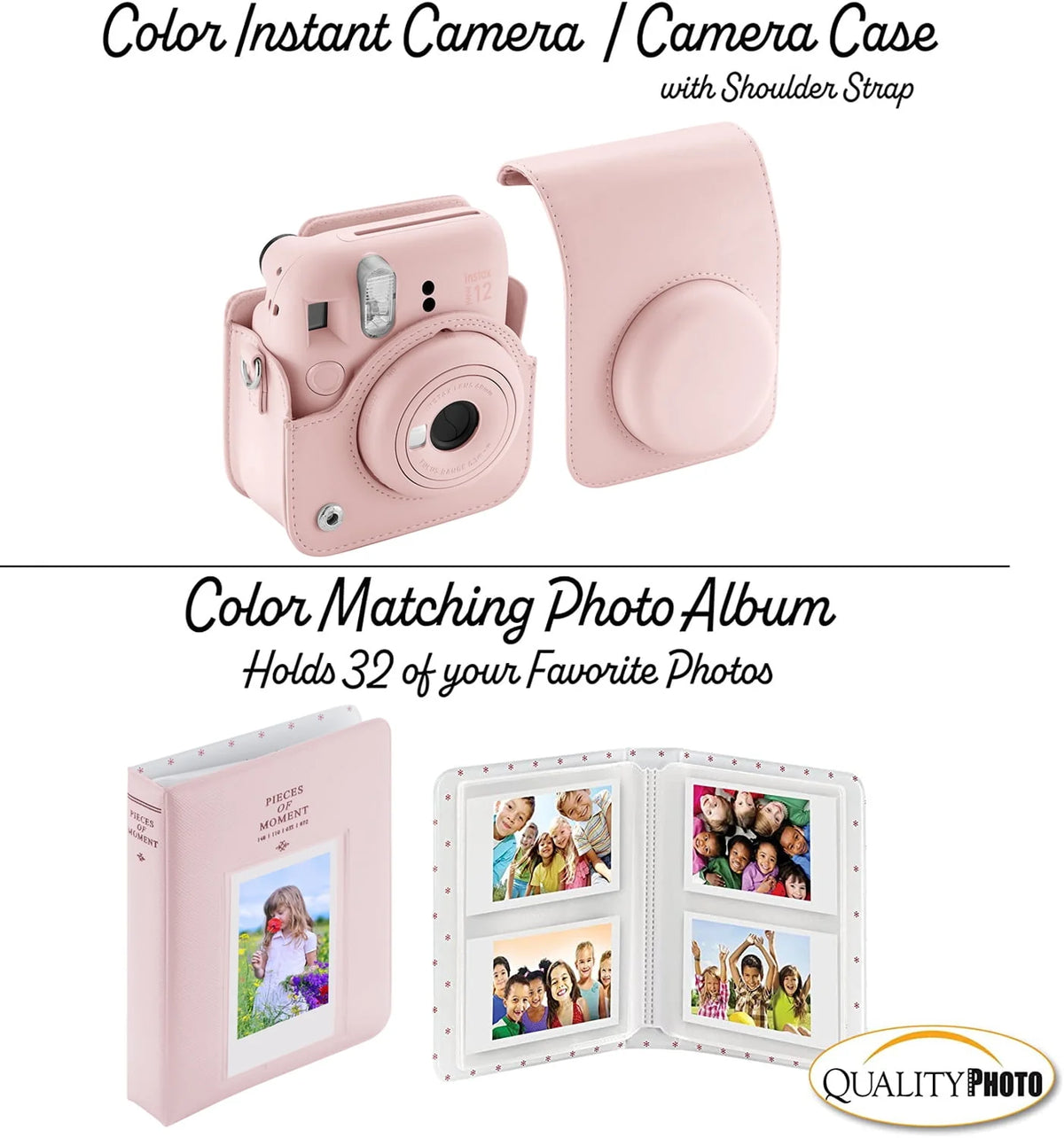 Blossom Pink Instant Camera with Case and Accessory Kit I93484