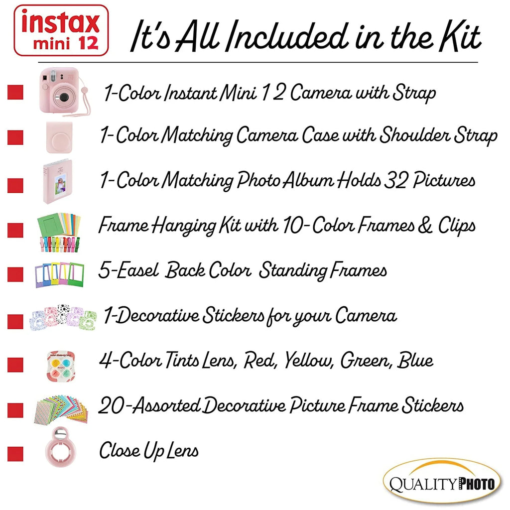 Blossom Pink Instant Camera with Case and Accessory Kit I93484
