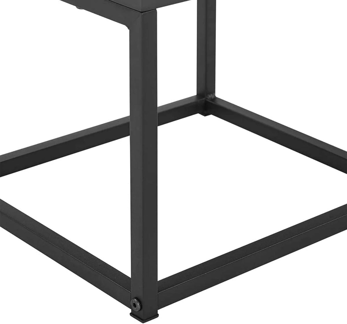 Black Rectangular End Table Nightstand with Drawer and Open Shelving O359