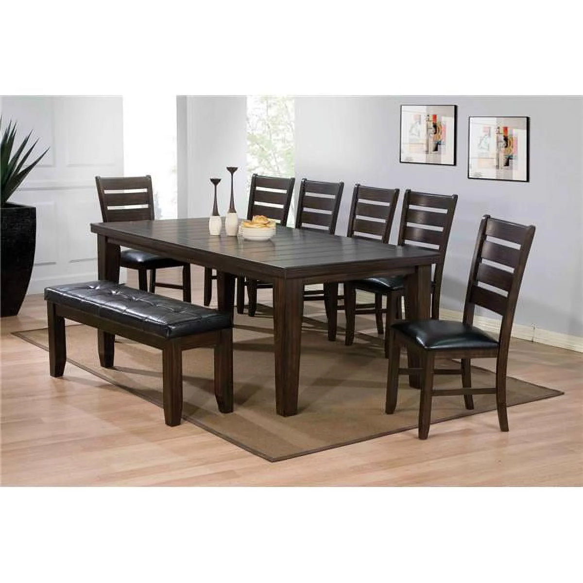 Espresso Maple Veneer Rubber Wood Dining Table T12530