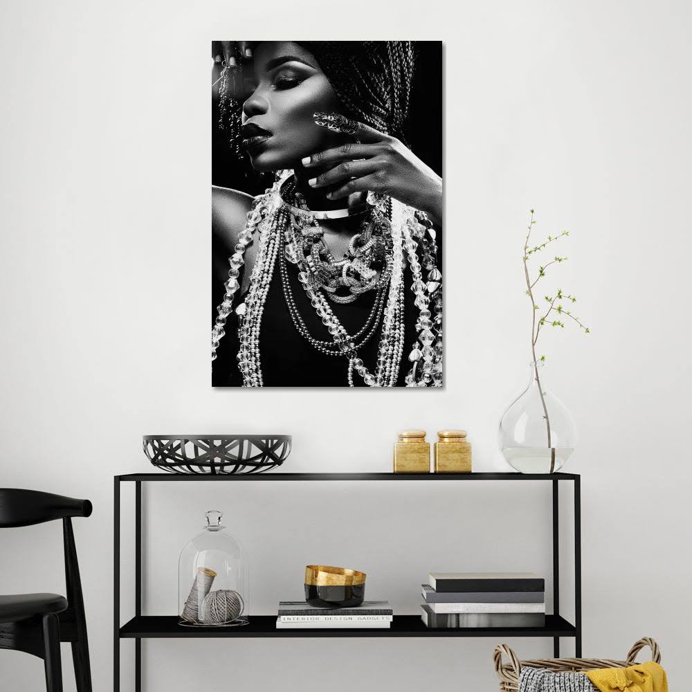 Canvas Wall Decor Prints - Glitter Female Portraits Art H888