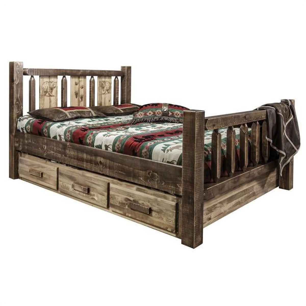 Brown Wood Twin Storage Bed E243682