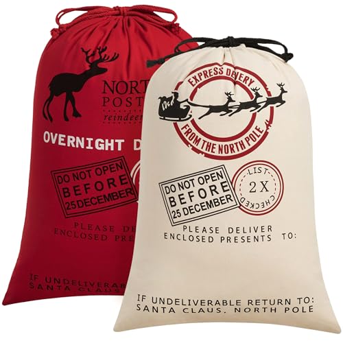 Canvas Santa Sack with Drawstring 2 Pack B6984