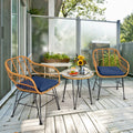 3 Pc Cushioned Patio Rattan Bistro Set R894