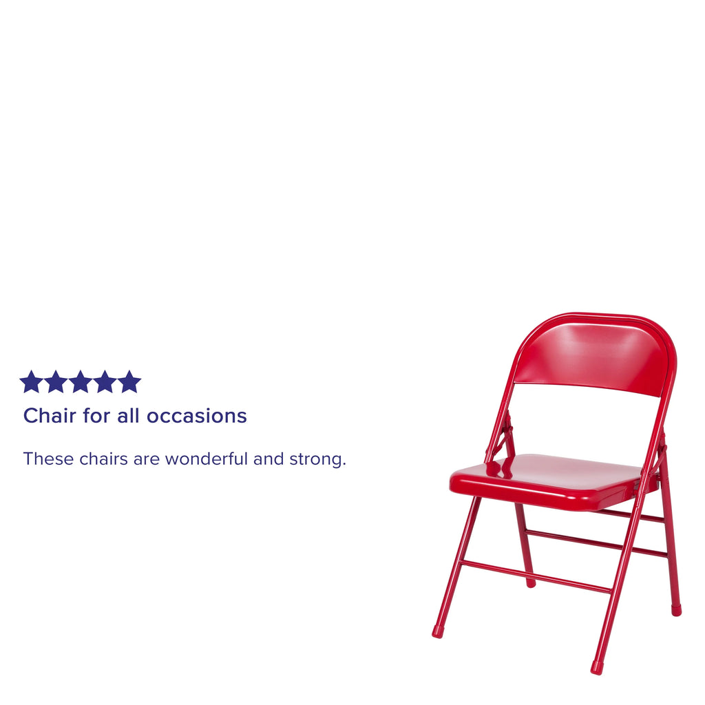 Red Metal Folding Chair M422