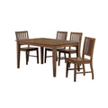 5-Piece 60" Rectangular Wood Dining Set in Brown C70209