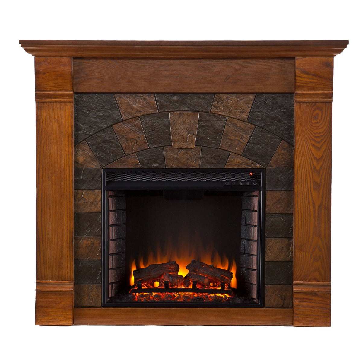 Antique Oak Electric Fireplace L912738