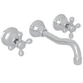 Polished Chrome Wall Mount Widespread Lavatory Faucet U139