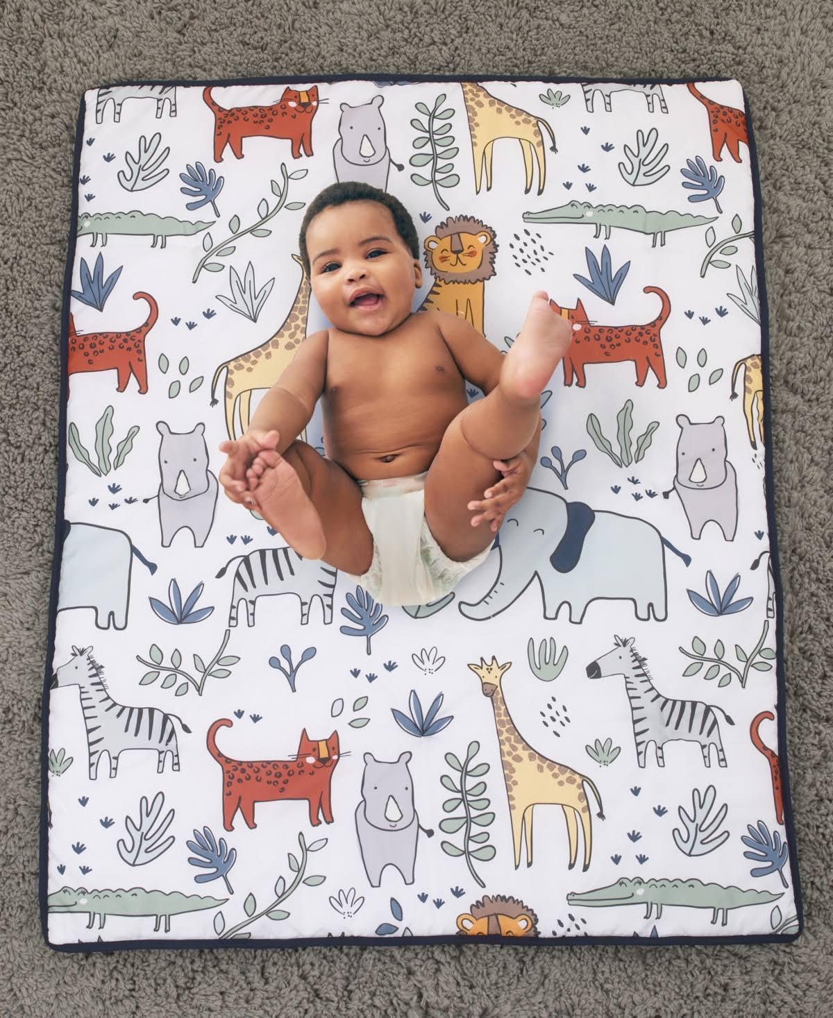 Grey 4-Piece Crib Bedding Set D5323
