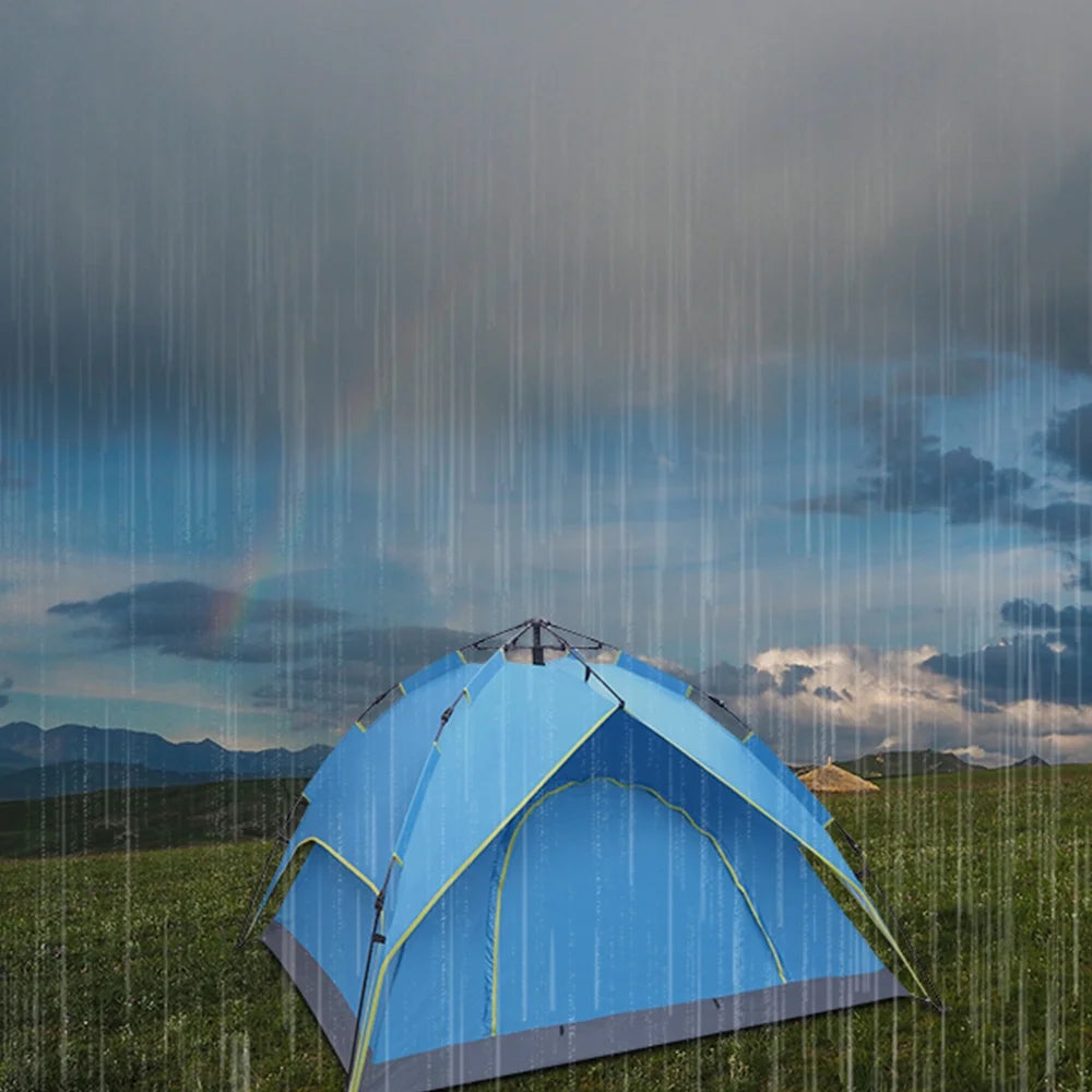 Waterproof Instant Pop Up Double-Deck Tow-Door Camping Tent D172