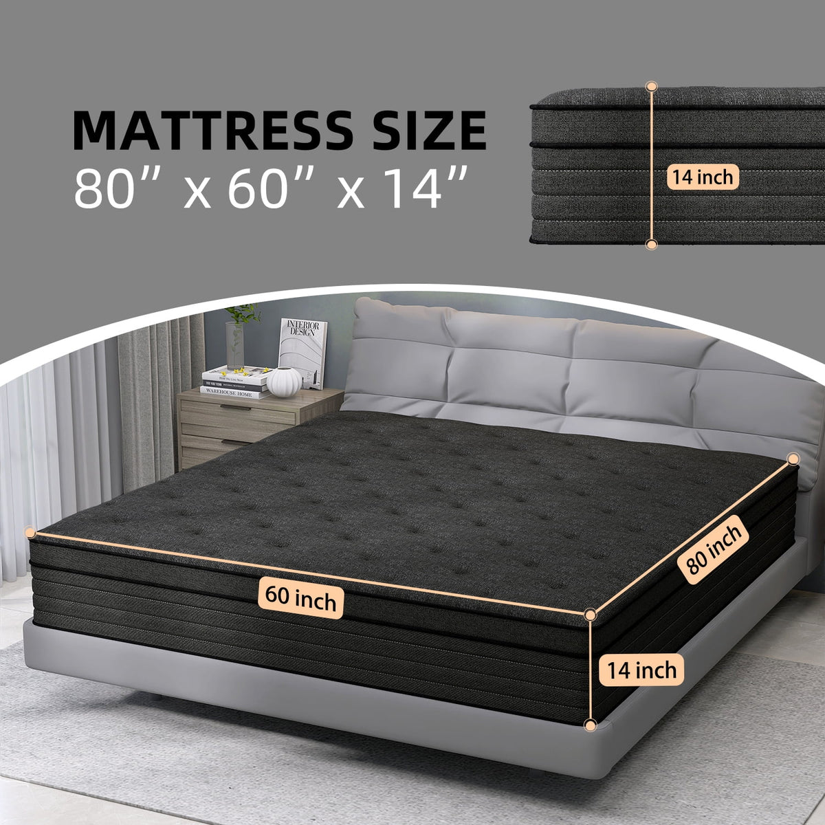Queen Medium Firm Hybrid Mattress D23699