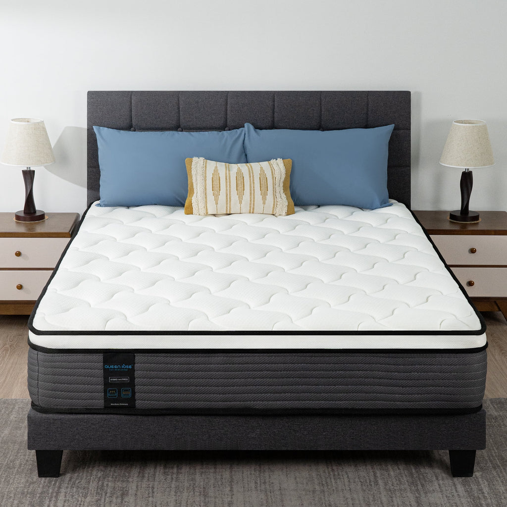 Queen 12 Inch Hybrid Innerspring Mattress with Memory Foam T29397