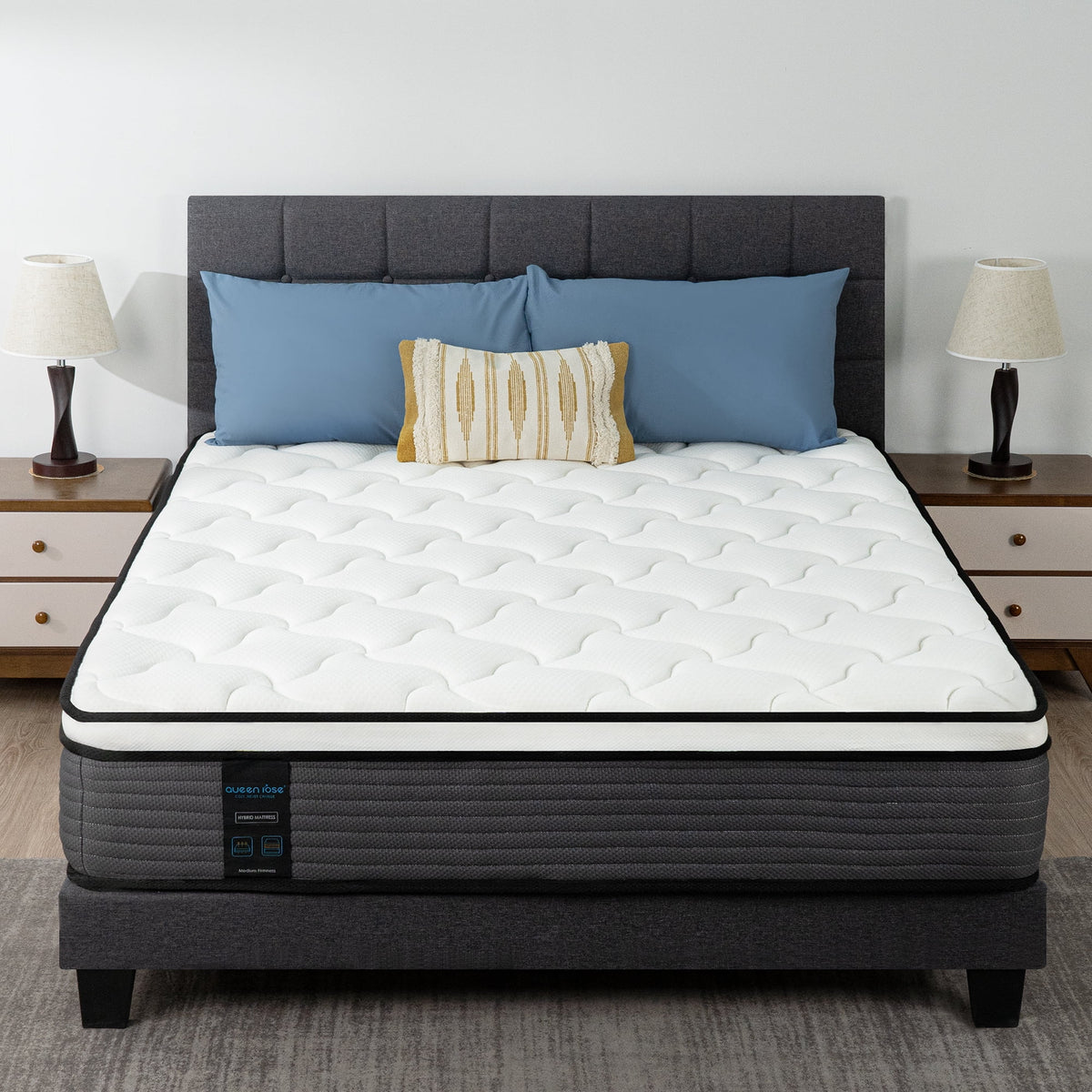 Queen 12 Inch Hybrid Innerspring Mattress with Memory Foam T29397