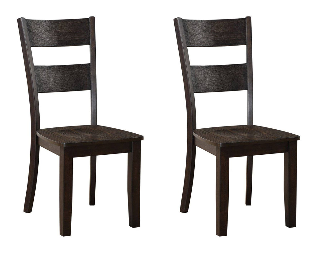 Brown Ladder Back Dining Side Chair Set of 2 J895