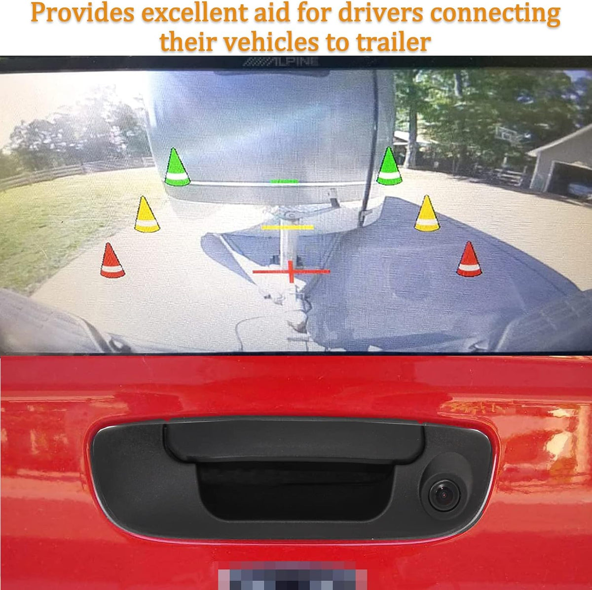 Tailgate Handle Backup Reverse Camera with 4.3 inch Rear View Mirror Monitor Kit G7347