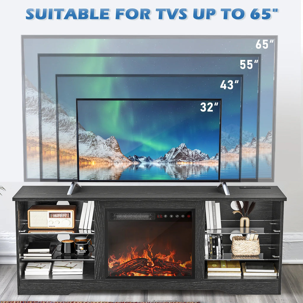 Fireplace TV Stand with 18'' Fireplace P5672