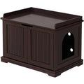 Cat Litter Box Enclosure Wooden Side Table Q388232