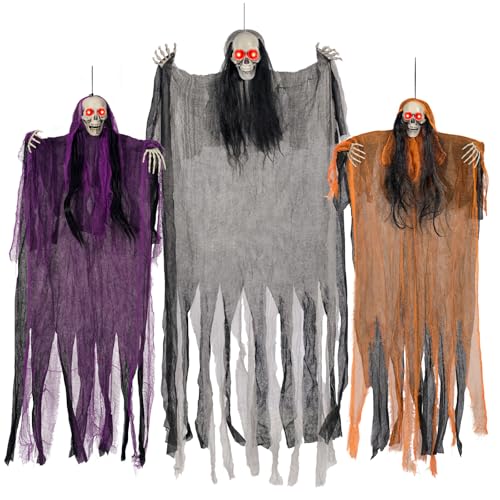 3 Pack Lighted Up Eyes Halloween Hanging Decorations I257