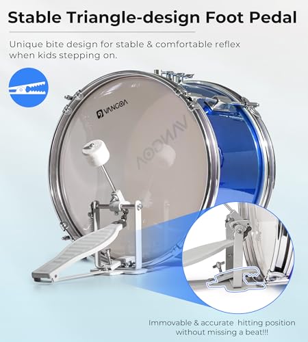 Kids 3-Piece Drum Set with Throne Cymbal Pedal & Drumsticks T4724